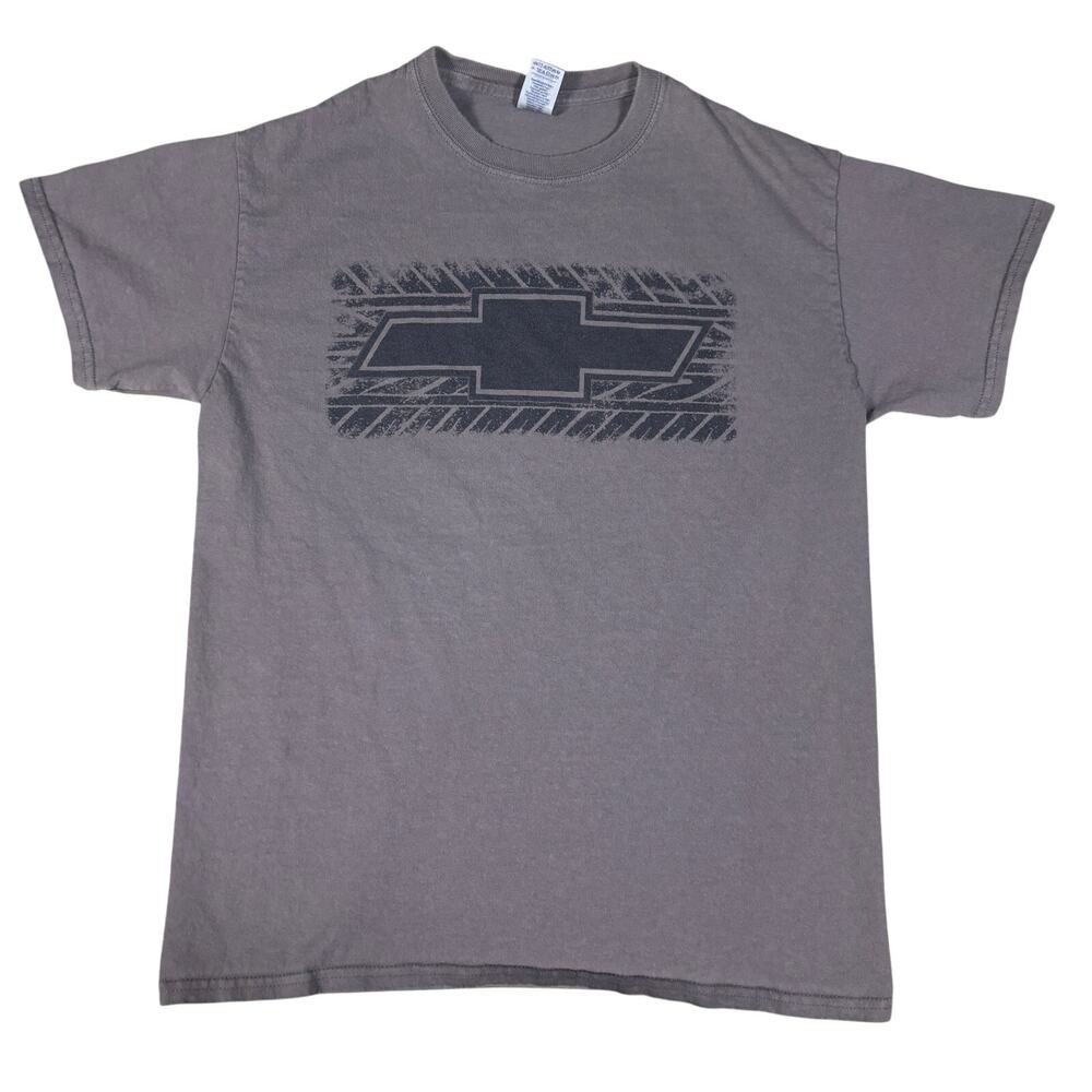 y2k Chevrolet chevy brown and black tshirt Gildan Mens medium racing USA
